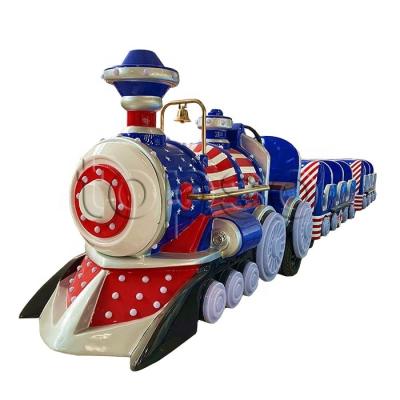 China FRP+steel indoor playground Dudu fast trackless train rides for sale kids electric train for sale