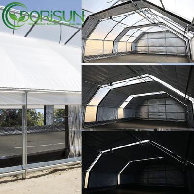 China Medical Plantation For USA Black Plastic Curtain Blackout Automation Greenhouse In Commercial Sheet Tunnel for sale