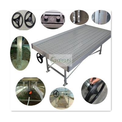 China High Quality Hydroponic Greenhouse Hydroponics System Seedling Flood and Drain Tables New Premium Plastic Greenhouse Rolling Benches for sale