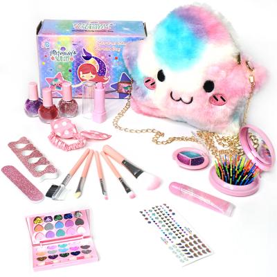 China Pretend Play Suitcase Makeup Toys Set 22Pcs Safe and Non-toxic Washable Children's Makeup Toys for Princess 18*7.5*12/18*21/19.8*7.7*15cm for sale