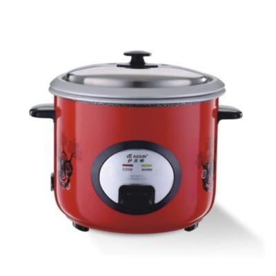 China Hotel India Selling Double Pots Full Body Printing Housing SS Hot Glass Lid Cover 5 Liter Cylinder Rice Cooker for sale