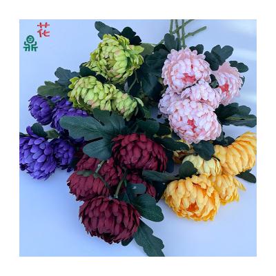 China High simulation quality assurance Fresh Five Head Acacia Chrysanthemum High Quality Home and Living Room Decorative Ornaments Flowers and Artificial Flowers for sale