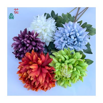 China High simulation quality assurance Single Branch Little Overlord Chrysanthemum Nordic Style Home Window Decoration Indoor Beauty Decoration Flower Silk Flower for sale