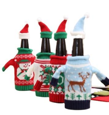 China Christmast Ornament Snowman Wine Bottle Cover Bags Champagne Wine Bottles Gifts For Christmas Decoration Home Party Decor for sale