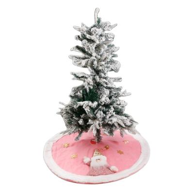 China Christmast Ornament 100cm Size Cute Christmas Decoration Pink Cloth Christmas Tree Skirt for sale