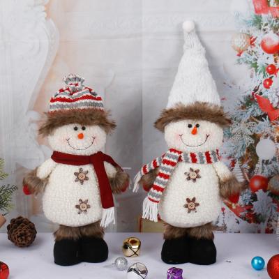 China Christmas Cute Standing Doll Christmas Snowman Figurine Toys Kids Festival Gifts for sale