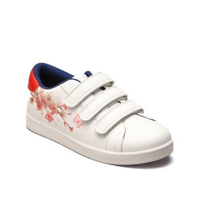 China Around 2021 New Design Girls High Quality Leather Flora Printed Kids Casual Shoes Fashion Daily Shoes for sale