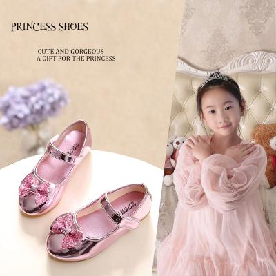 China Chinese Girls Round Mary Jane Glitter Shoes Pump Shoes For Toddler Kids Low Heel Princess Flower Wedding Party Elegant Shoes for sale