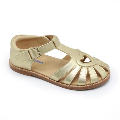 China Factory Custom Round PU Summer High Quality Leather Roman Sandals For Kids And Girls Shoes for sale