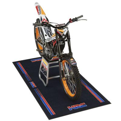 China Stain Motorcycle Accessories Garage Floor Motorcycle Pit Rubber Mat Logo Printed Mat Motocross Mat Heavy Duty Customized Parking Mat for sale