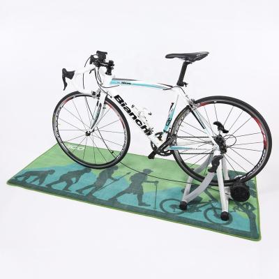 China Waterproof Non-slip Rubber PVC Promotion Mat Bike Trainer Floor Mat Bicycle Riding Deckscycling Mat For Spinning Bike for sale