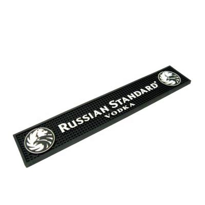 China Viable Custom Logo PVC Material Bar Rail Mat Bar Service Puddle Mat 3d Rubber Bar Runner Mat for sale