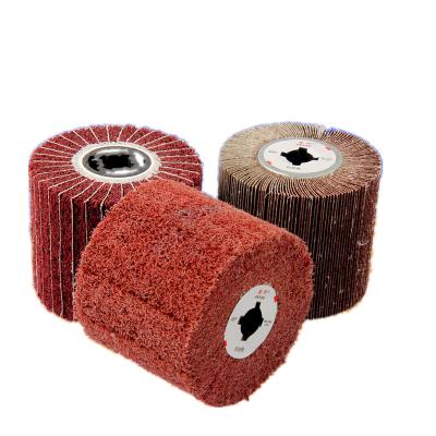 China Durable 120*100mm Nonwoven Abrasive Interleaved Flap Grinding Polishing Wheels For Wire Drawing Metal Iron Aluminum Polishing for sale