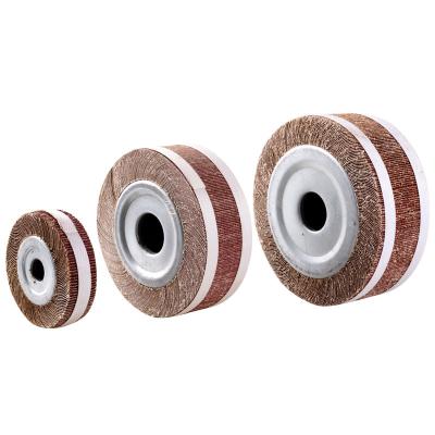 China Metal Aluminum Oxide Emery Cloth Fin Polishing Buffing Polishing Wheel 100mm For Stainless Steel for sale