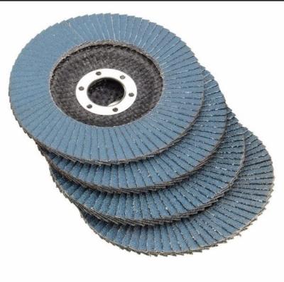 China Durable 4.5 115Mm 4-1/2 Inch Abrasives Flask Disc Blue Zirconia Grit 60 80 Zirconium Flap Grinding Wheel For Stainless Steel for sale