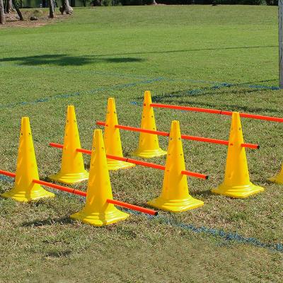 China PVC / Plastic And Iron Gear Slalom Soccer Football Agility Shaping Pole for sale