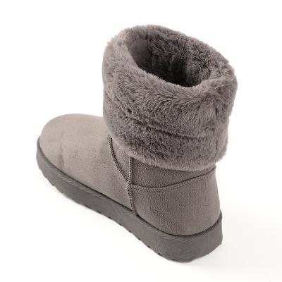 China New Winter Round Women's Boots Leather Snow Boots for sale