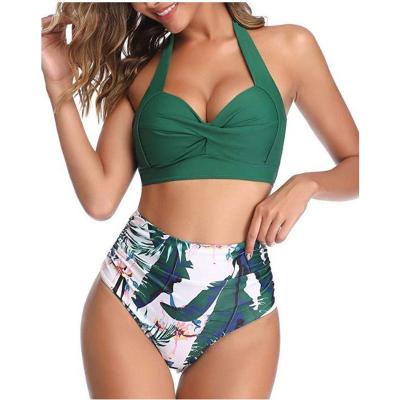 China 2022 Girl Fashion High Waist Thong Design Plus Size Bikini Two Piece Swimsuit for sale