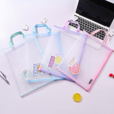 China High Quality Fashion Mesh Zipper Bag School Office Folder Zipper Bag for sale