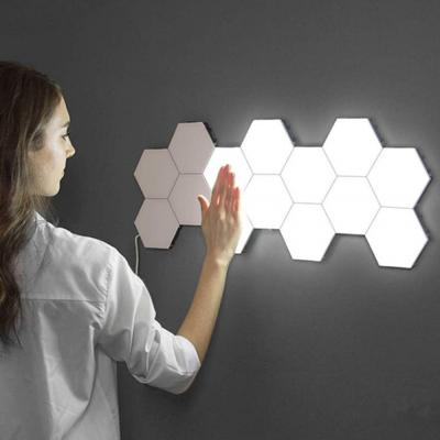 China Modern hot sale Amazon RGB indoor hexagonal diy diy bedroom living room bedroom wall lamp led wall light for sale