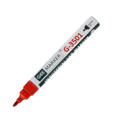 China Geemarker 1.5mm Lab Easy Industrial Marker Do Not Fade Red Round Tip G-3501 Waterproof 75%alcohol Marker for sale