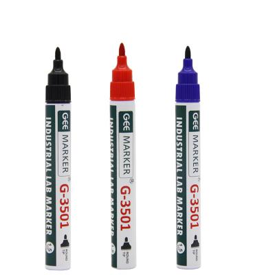 China Geemarker 1.5mm Lab Easy Industrial Marker Do Not Fade Round G-3501 Waterproof 75%alcohol Tip Marker for sale