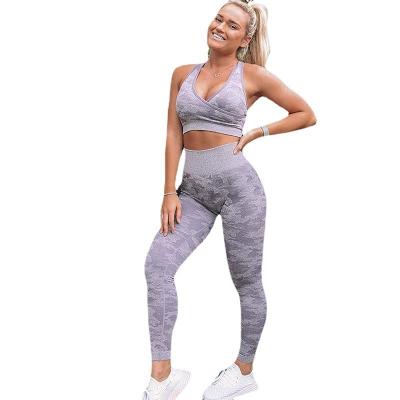 China Real Wicking Antibacterial Support Gym Sweat Fitness Sets Spandex Nylon Indoor for sale