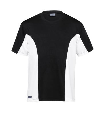 China Anti-Wrinkle Mens 140GSM 100% Micro Moisture Poly Wicking Contrast Tapered Fit Panels Cover Stitch Self Detailing Active Fabric Crew Tee for sale