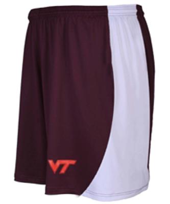 China Antibacterial Mens 4 Way Stretch Custom Brown Performance Fabric With White Panels Inserts Basketball Shorts for sale