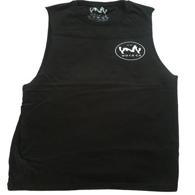 China Black Or White Printed 100% Cotton Anti-pilling Tank Logos Mens Tops for sale