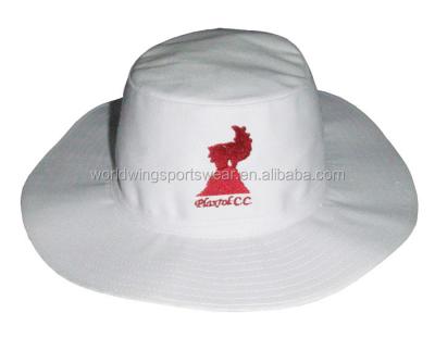 China Unisex 100% Cotton Custom White Canvas Embroidered Cricket Sports Hats WWSCR026 for sale