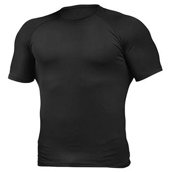 China Custom Black 85% Polyester 15% Spandex Antibacterial Mens Sports Tight Fit Muscle Gym Wear Training Shirt for sale