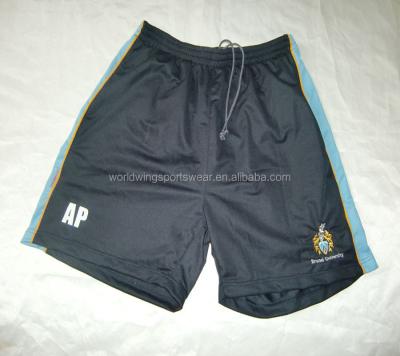 China Custom Antibacterial Mens Navy Blue With Sky Blue Panels Polyester Cooldry Technical Shorts for sale