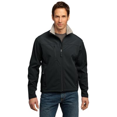 China Breathable Black, Gray And Dark Gray Mens 100% Polyester With Fleece Lining Full Zip Soft Shell Jacket for sale