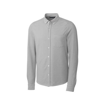 China Shirts & Tops 52% Men's Cotton 45% Polyester 3% Spandex Button Collar, Sleeve Placket, Chest Pocket Oxford Button Front L/S Shirt for sale