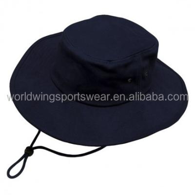 China Men's Navy Wide Brimmed With Metal Grommets Cord And Surf Cap Sun Protection Cricket Toggle Hat for sale