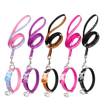 China Fashion Padded Luxury Soft Comfortable Padded Nylon Metal Rings Thoughtful Adjustable Cat Collar Leash for sale