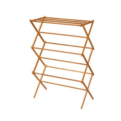 China Wholesale Eco Friendly Material Eco-Friendly Tiered Foldable Bamboo Clothes 6 Rack Airer for sale