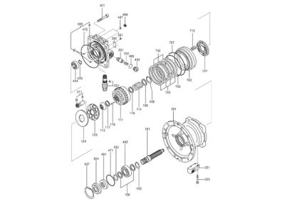 China ZX850-3 M2X210 Schwingen-Bewegungszus, hydraulischer Motor des Durchlauf-4637117 zu verkaufen