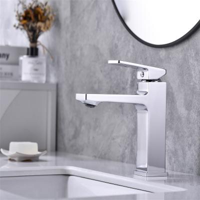 China Metered Faucets Adjust Basin Faucet Copper Bathroom Faucet Hot And Cold Basin Sink Faucet Single Handle for sale