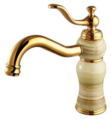 China Material Metered Faucets Basin Faucet , Sink Faucet With Jade for sale