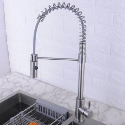 China Pull Out Spray Kitchen Stainless Steel Faucet Kitchen Faucet Pull Out Kitchen Sink Mixer Tap Spring Faucets for sale