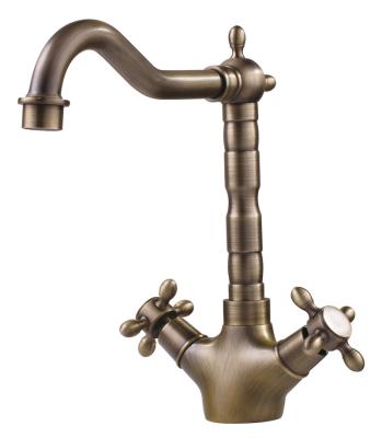 China Chinese Classical Metered Faucets Factory Provide Logo Custom Brass Retro Basin Bathroom Faucet. for sale