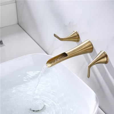 China Hot Sale Sense Faucets Single Hole Antique Brass Wall Mounted Bathroom Basin Mixer Concealed Faucet For Basin Faucet for sale