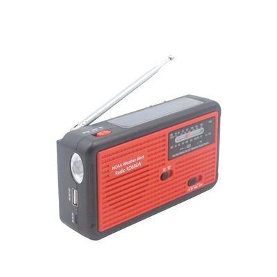 China PORTABLE SOS Emergency Flashlight Time AM/FM Radio NOAA 1200mAh Power Bank Hand Crank Radio with Solar Power for sale