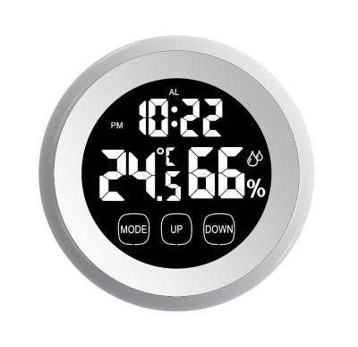 China Antique Style Circle Digital Touch Screen Indoor Temperature And Humidity Thermometer With Magnet for sale