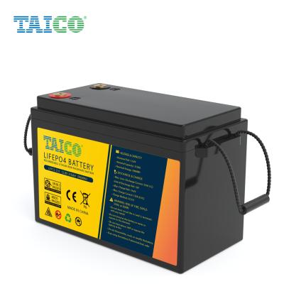 China With 12V Outlet For TAICO Lifepo4 E-cigarette Lithium Battery Outdoor Solar Power 80ah 12V Red Ce With LED Power Display 5V 1.5A USB Charge 15-20 Years for sale