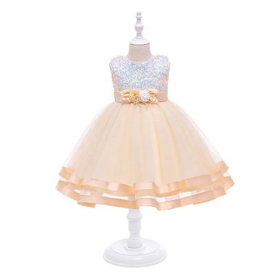 China 2022 Anti-wrinkle fashion design girls formal dress sequin layered tutu dress for wedding and party 2-10 year girls princess Dress for sale