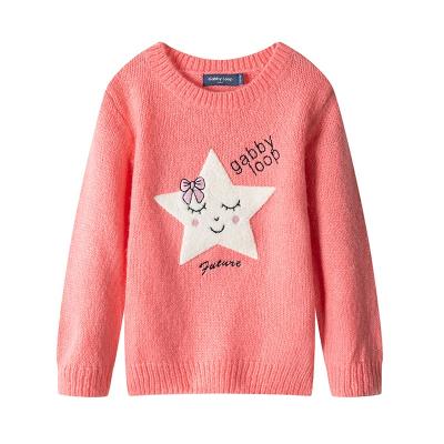 China Cute Gabby Loop Kids Anti-Pilling Soft Pink Anti-Pilling Wool Sweaters Designs Jacquard Star Letter Pattern for sale