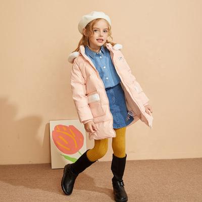 China Gabby Loop Winter Series Girls 80%White Duck Down Coat Breathable Hooded Windproof Kids Jacket Quilted Puffer Down Coats for sale